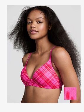 Pink Plaid Wear Everywhere, Push-Up Wireless Bra